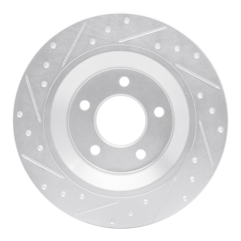Mazda 5 Brake Rotor (1) - Rear Right - R1 Concepts - Drilled & Slotted - Silver - `06-`15
